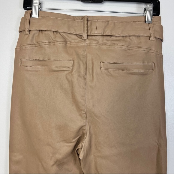 Cream Beige Faux Leather CRTorid Baggy Front ties Pant women size 38 Medium - Picture 14 of 14